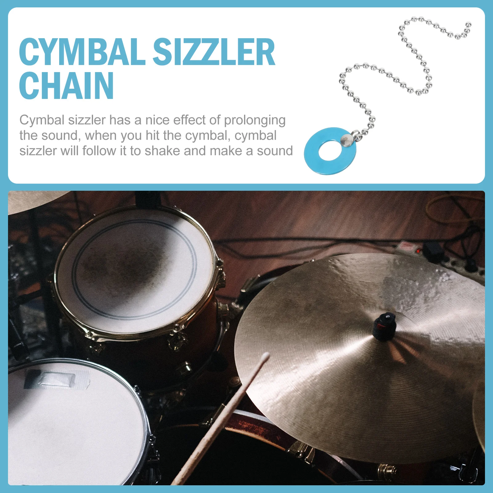 

Aluminum Alloy Extension Cymbal Jazz Drum Chain For Drum Kit Crash Ride Effect Cymbal Rattler Accessory