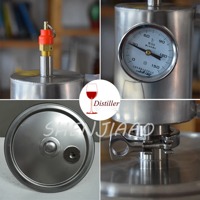 تقطير الفولاذ المقاوم للصدأ Moonshine ، صانع السائل Vol ، آلة الفودكا ويسكي براندي ، خزان التخمير ، وعاء المقطر والمراجل ، 12L