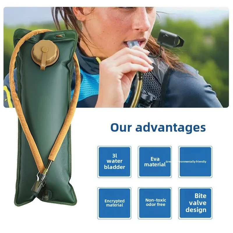 Bolsa de agua para montañismo de larga distancia para deportes al aire libre, mochila multifuncional de gran capacidad con bolsa de agua de 3L