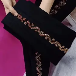 Leggings de lentejuelas para mujer, pantalones de cintura alta, talla grande, negro y plateado