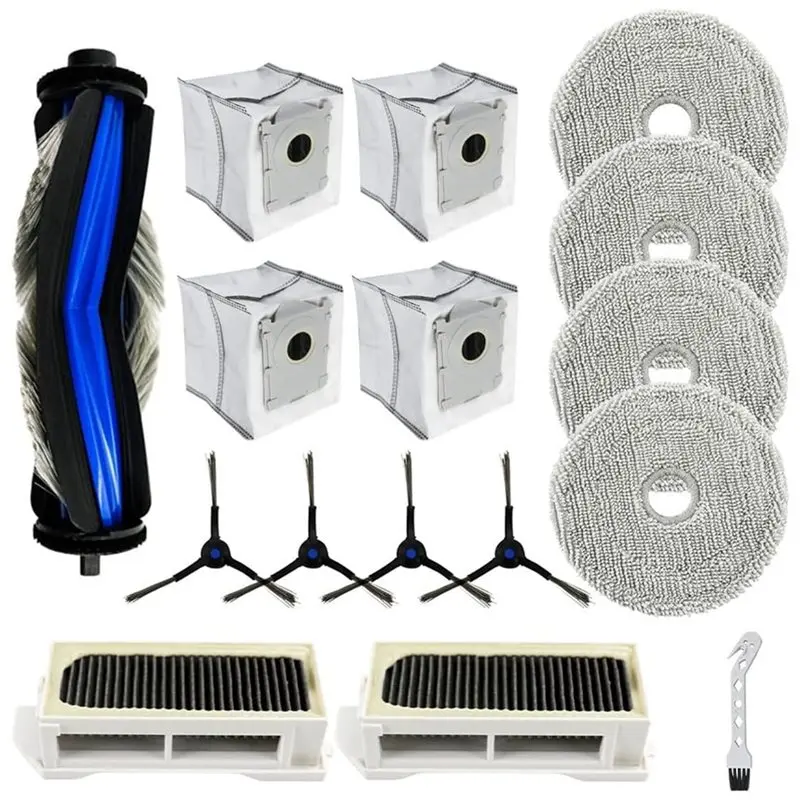 

Комплект сменных аксессуаров A24R: основная и боковые щетки, HEPA-фильтр, салфетка для влажной уборки, мешки для сбора пыли для роботов-пылесосов ECOVACS Deebot Mini