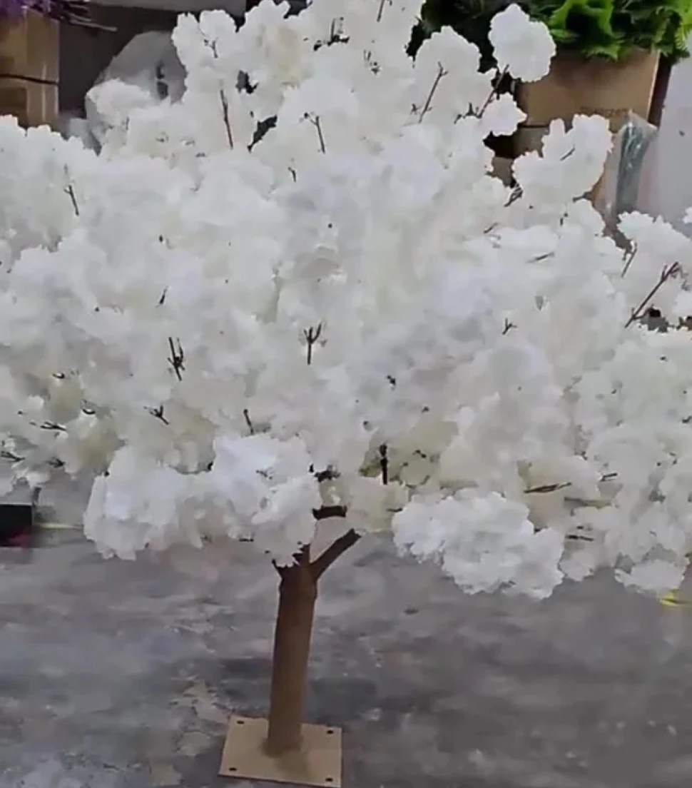 

2pcs)Wedding Flower Arrangement Handmade Floral Silk Table Artificial White Flower table Centerpiece 441