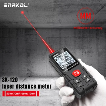 Profissional Digital Range Finder, Snakol Laser Tape Measure, Laser Distância Medidor, Rangefinder, Régua Test Tools, 50m, 70m, 100m, 120m
