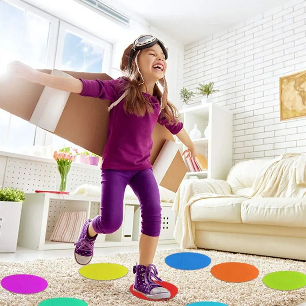 30Pcs Floor Game Distancing Social Sport Teaching Tools Circles Sitting Sticker Colorful Carpet Spot Markers Sit Carpet Markers