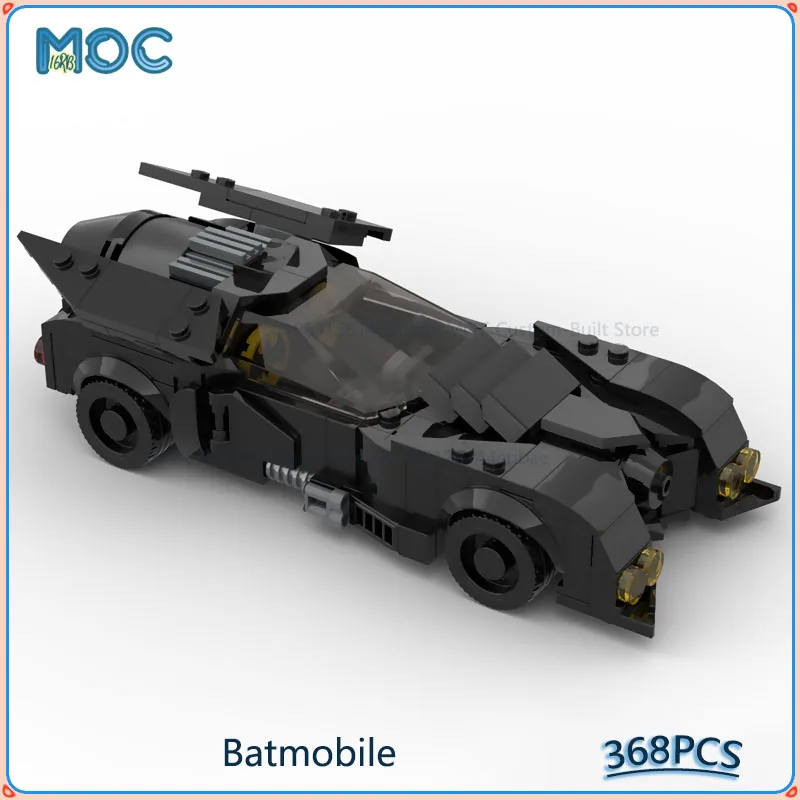 

Конструктор MOC: Черный Бэтмобиль, модель для самостоятельной сборки, развивающая коллекционная игрушка, подарок, 368 деталей