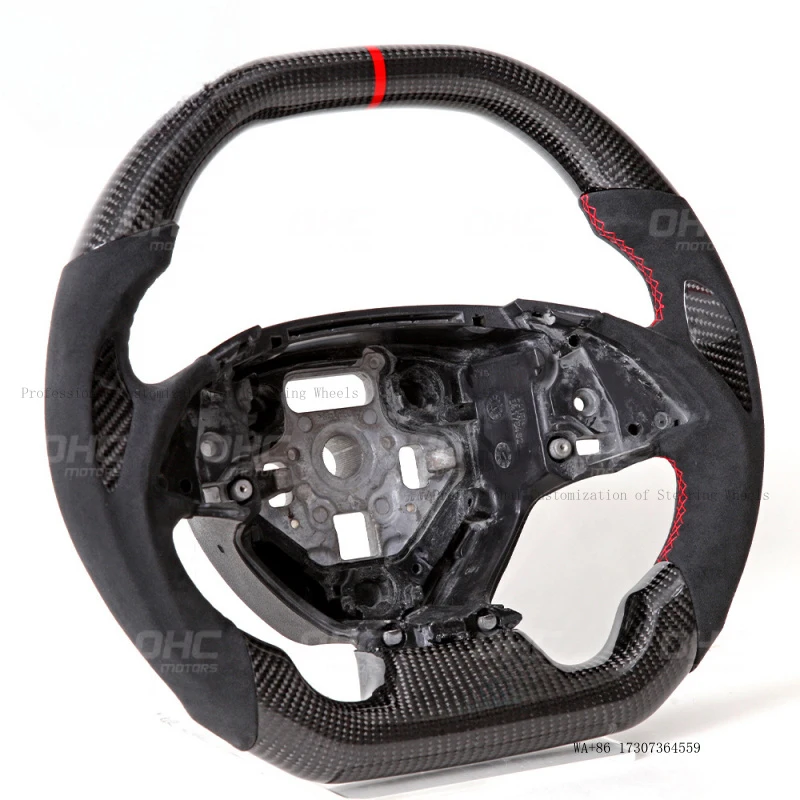 Suitable for Chevrolet Camaro and Corvette, genuine carbon fiber suede sports car steering wheel