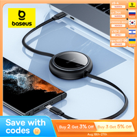 Baseus Retractable 100W USB C Cable For MacBook iPad Fast Charger Cable For iPhone 15 16 Plus Pro Max Type C For Xiaomi Samsung