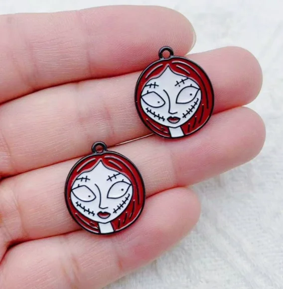 10 pcs Halloween Charm Pendants Enamel Craft, Perfect for DIY Earrings, Bracelets, Neck Handmade Craft Supplie