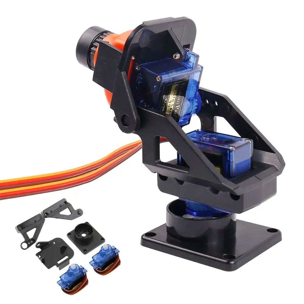 1Sets Rc Plane Parts Steering Gear Pan Tilt SG90 MG90s 9g PTZ with 2 Servo Two Axis PTZ Ultrasonic Aerial Model Camera Mount