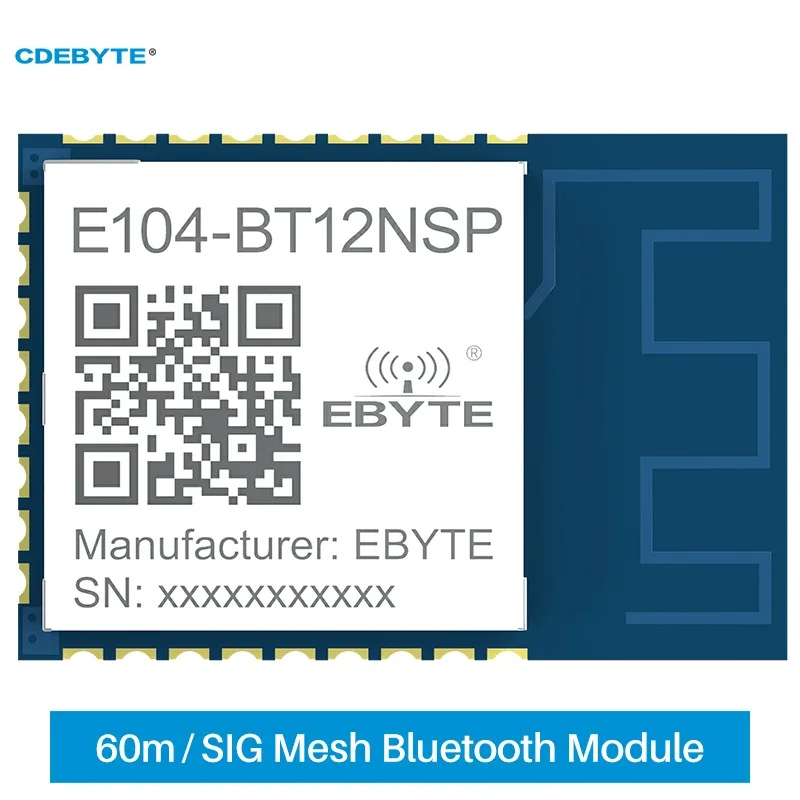 

TLSR8253F512 BLE MESH Networking Wireless Module 2.4GHz 10dBm PCB SMD SIG Mesh UART 60m IoT E104-BT12NSP Wireless Remote Control