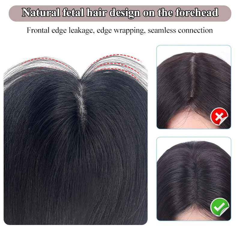10 inch 100% Menselijk Haar 9*14 cm Haarnetje Clip in Haar Topper Extension Top Pruik Stuk voor Vrouwen met Dunner wordend Haar