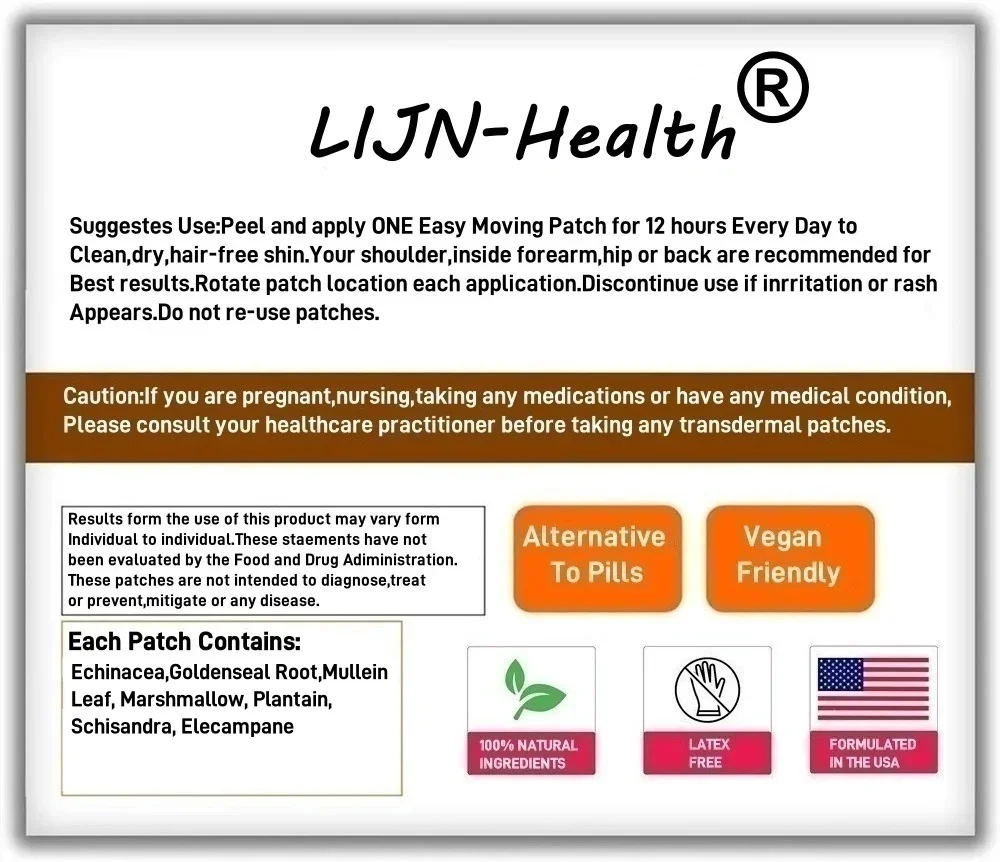 30 パッチ ゴールデンシール ルート経皮パッチ エキナセア配合 免疫システム、消化器の健康、スムーズな呼吸をサポート