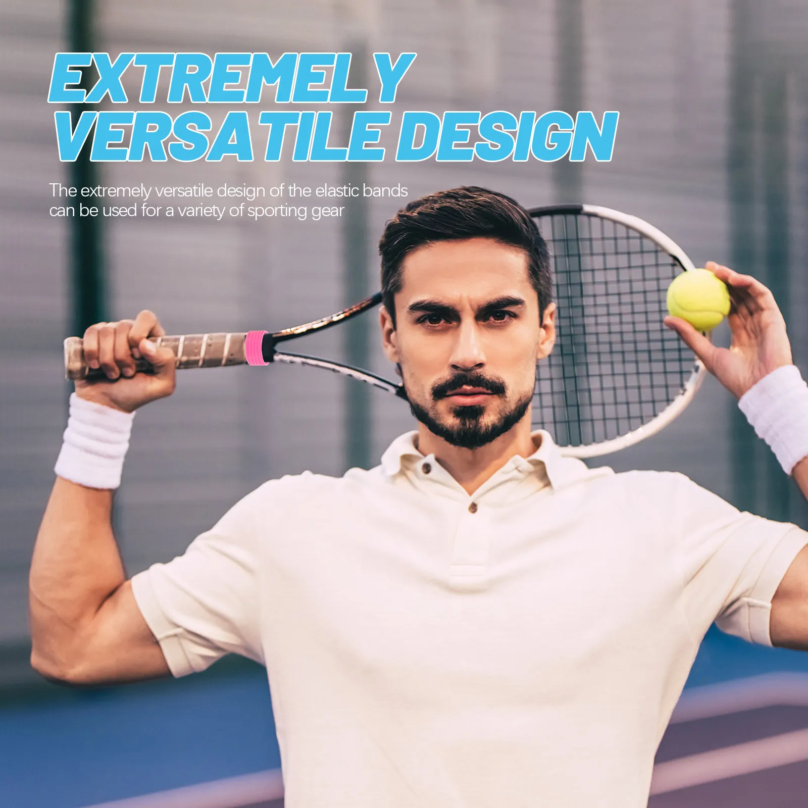 

5Pcs Professional Grade Silicone Racket Grip Bands for Tennis Squash Badminton Pickleball Racketball Fishing Rod Overgrip Sweat