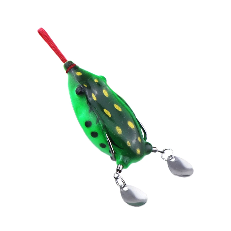 6 cm/12g Angeln Frosch Köder Weichen Köder Köder Mit Doppel Scharfen Haken Löffel Köder Simulation Frosch Schlange kopf Lockt Blackfish Köder