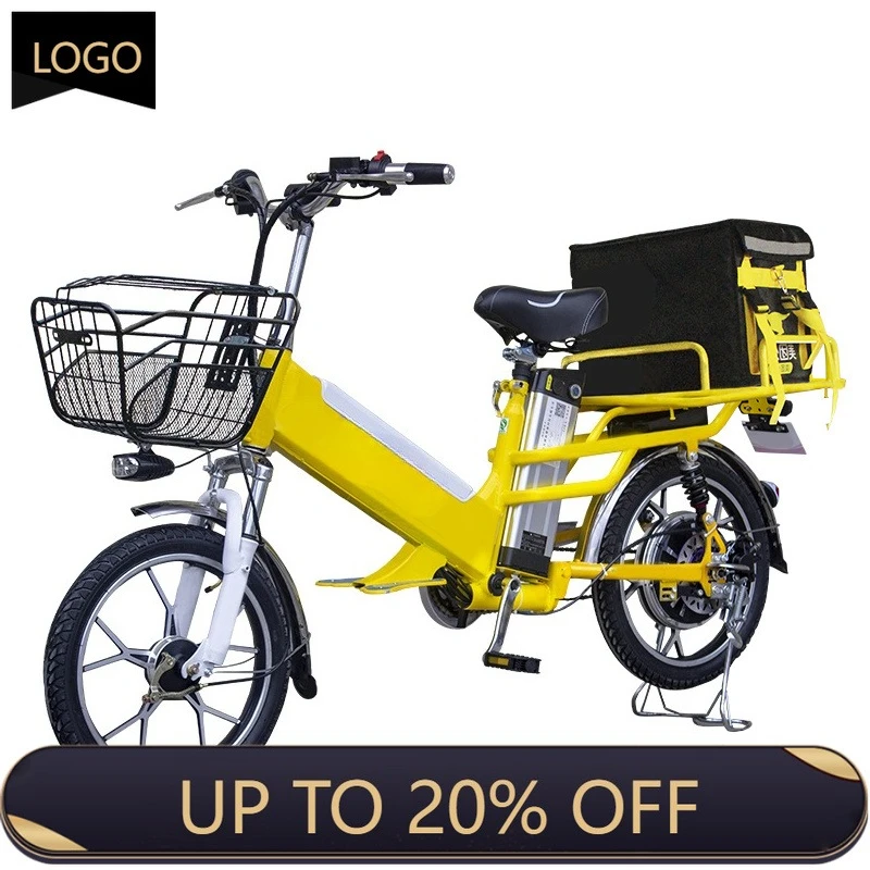 QQA Brushless Motor Dual Removable Battery 48v20ah Full Suspension Electric Bike Food Delivery Electric Bike Goods ebike