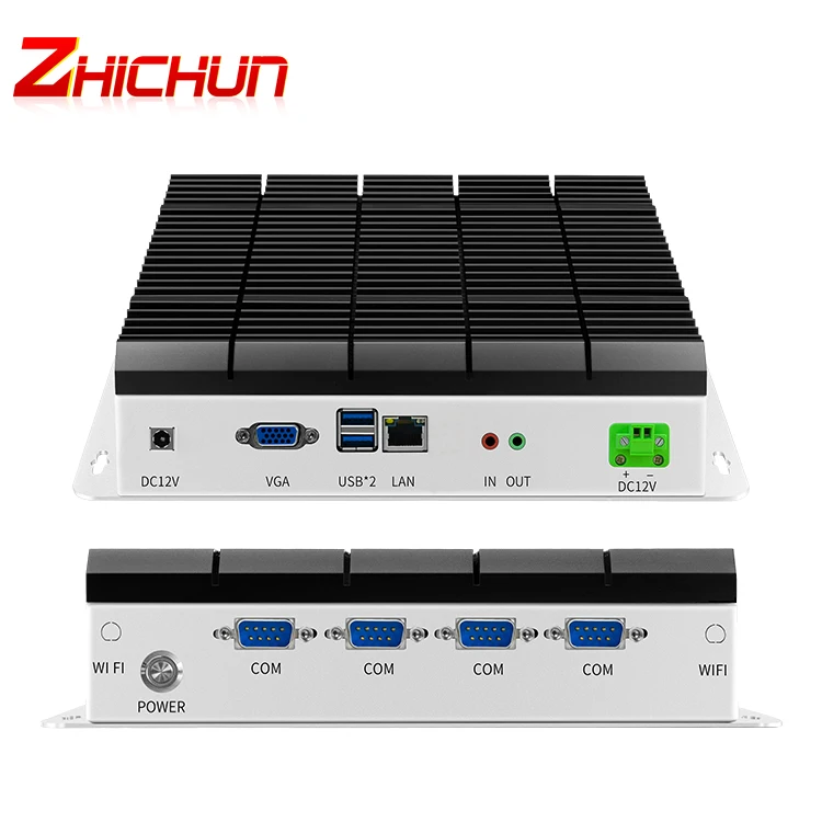 

Мини-компьютерный процессор J6412/I3/I5/I7/j1900 Dual LAN GPIO 6COM Промышленный безвентиляторный мини-компьютер