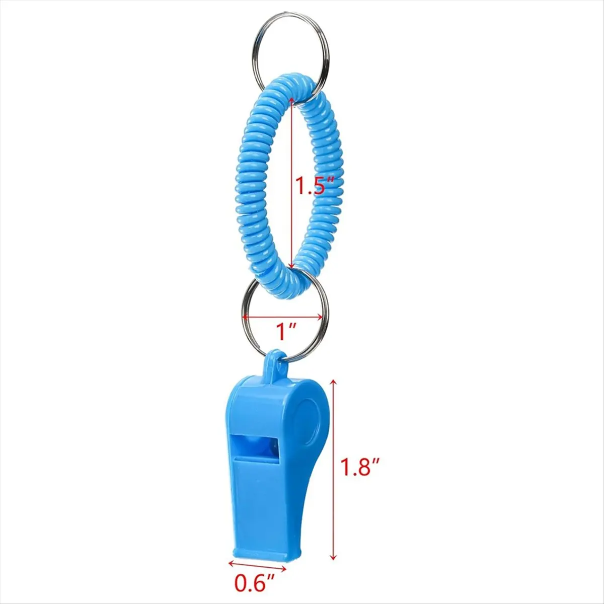 ABPF 30 Pcs Sport Whistle with Bracelet, Plastic Whistles with Stretchable Coil Wrist Keychain Ring for Coaches, Referees view 3