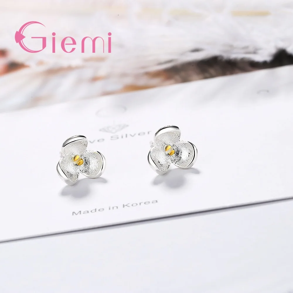 New Fashion Flower Stud Earing Women Daily Jewelry 925 Sterling Silver Cubic Zircon Earrings For Women Oorbellen Joyas