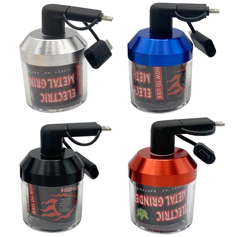 USB Three-head Electric Cigarette Grinder, Apple Android Type-C Three-head Mobile Phone Electric Grinder Cigarette Grinder