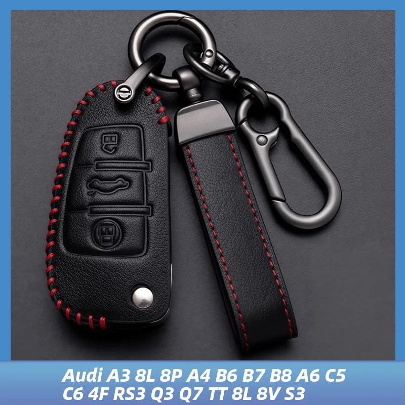 

New Fashion Car Flip Key Case Cover Shell For Audi A1 A3 8P 8L A4 A5 B6 B7 A6 A7 C5 C6 4F Q3 Q5 Q7 Q8 TT S3 S4 S6 RS Accessories