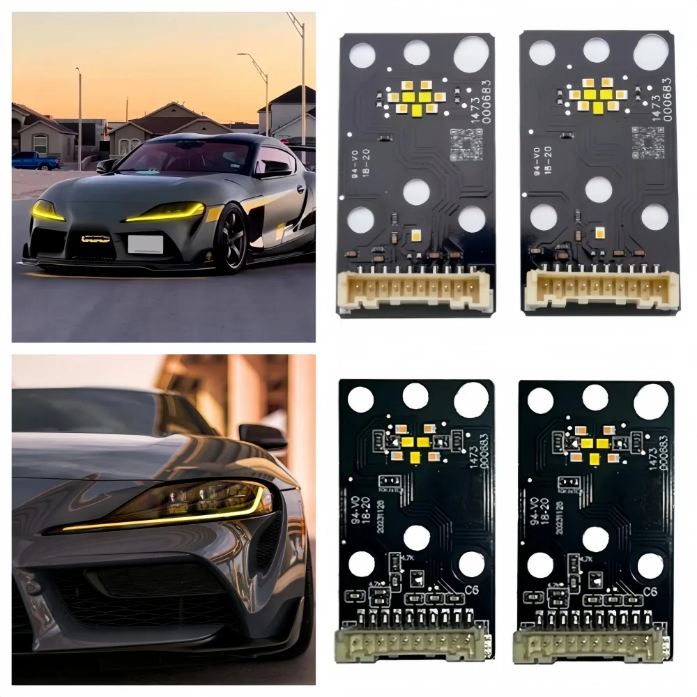 

Yellow Daylight DRL LED Boards For Toyota GR Supra A90 A91 MK5 2020-2024 Led Headlight Angel Eyes Daytime Running Light
