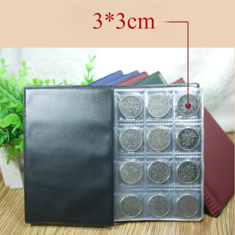 Coin Collection Album Mini Penny Coin Storage Bag 120 Grids Money Organizer Albums Bills Valuables Collection Album Book