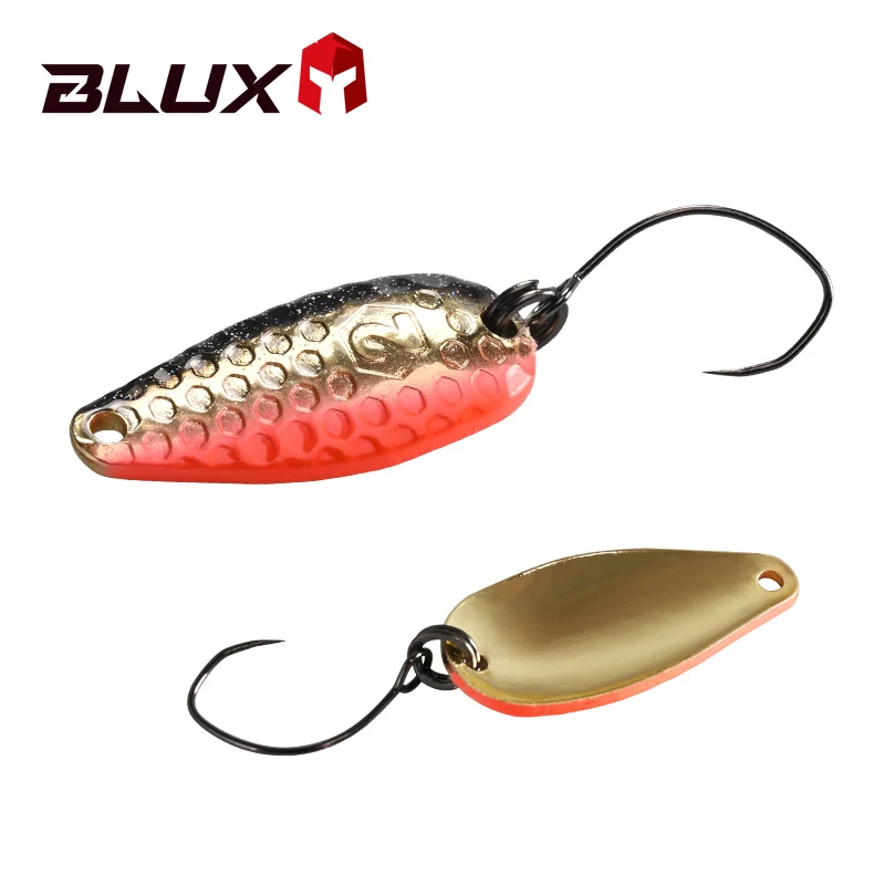 BLUX HAMMERED 2g Fishing Lure Metal Spoon Area Trout Colorful Brass Copper Bait Freshwater Stream Tackle for Chub Perch Salmon