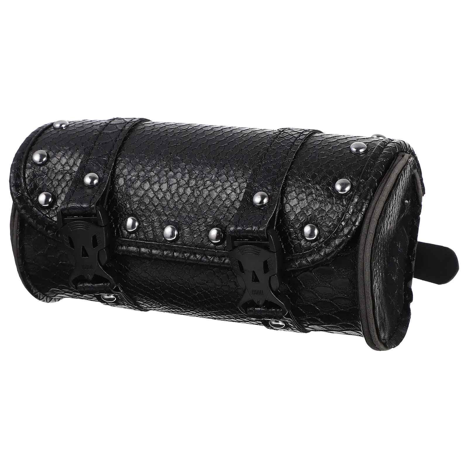 

Motorcycle Handlebar Bag Set Retro Style Pu Leather Rectangular Tool Storage Bag Motorbike Side Bag For Outdoor Travel