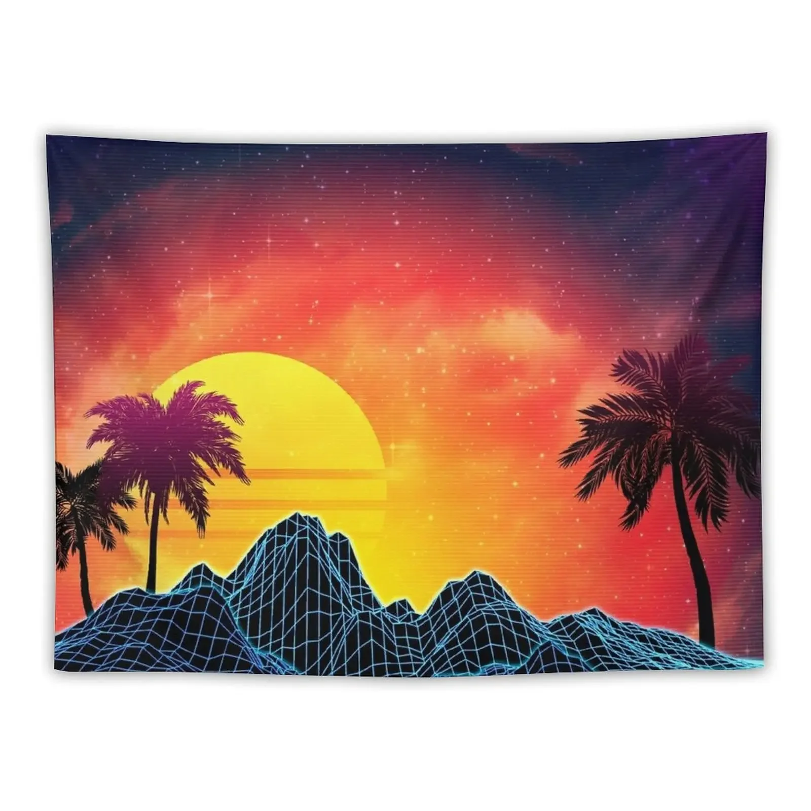 

80s retro aesthetic vaporwave sunset Tapestry Wall Decor Hanging Wall Carpet Tapestry