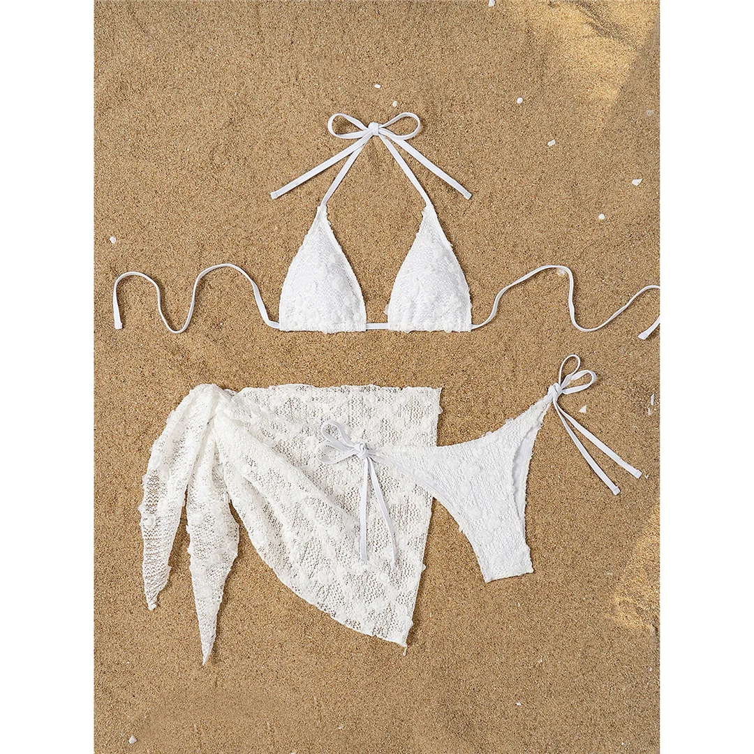 2 Farben, sexy, mit Sarong, Neckholder-Bikini, Damen-Badeanzug, Damen-Badebekleidung, dreiteiliges Bikini-Set, Badeanzug, Badebekleidung, Schwimmbekleidung V6669B – Detail 16