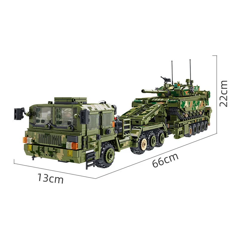 Penrose War 688003 seria klocki 99A Transporter czołgów opancerzony rydwan artyleria Model Ornament chłopiec zabawki konstrukcyjne prezent