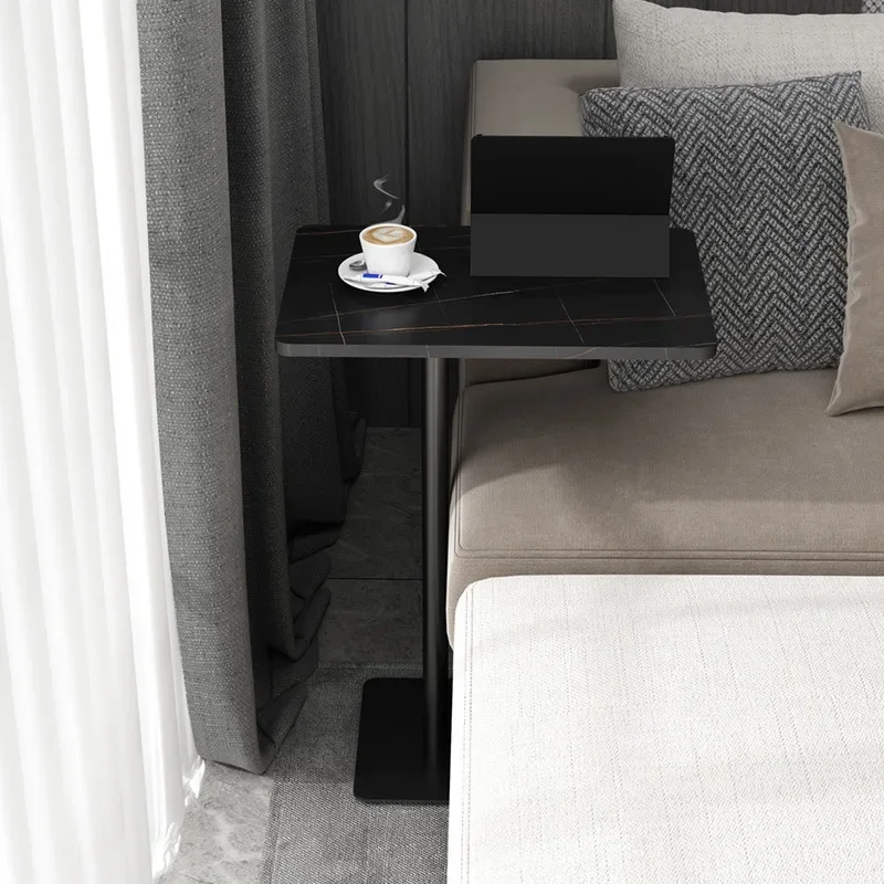 Light luxury rock slab sofa side few minimalist living room combed side table movable marble small coffee table