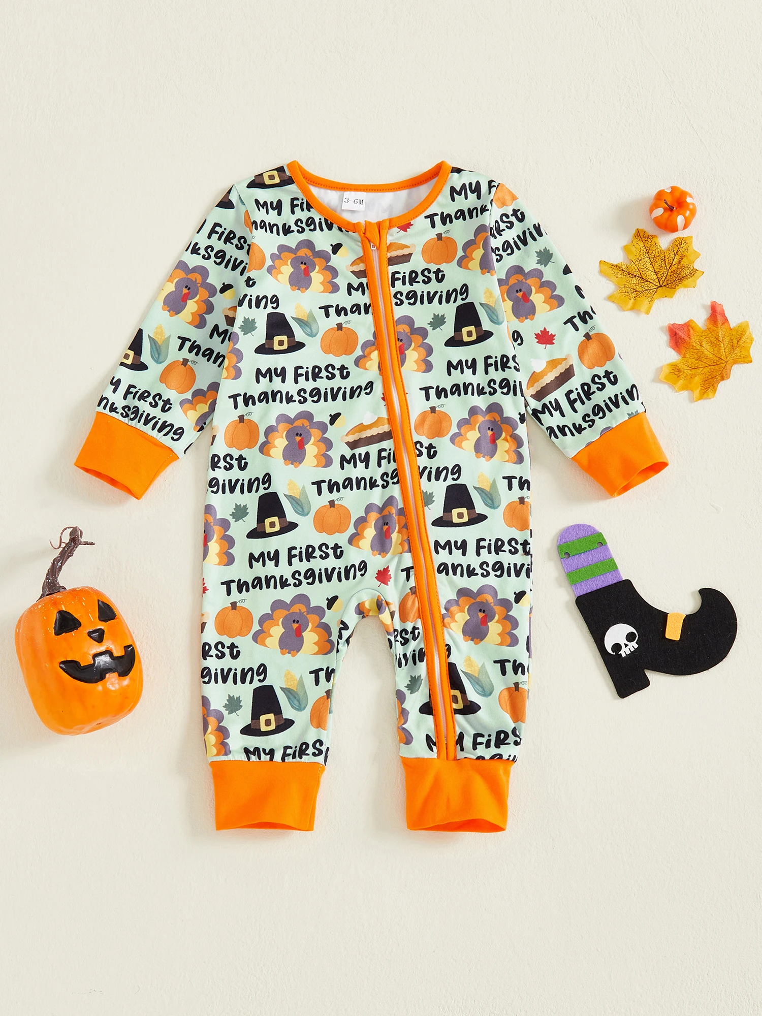 

Милый комбинезон на Хэллоуин с нашивкой тыквы, толстовкой с капюшоном и передним карманом для младенцев и малышей, осенний костюм, комбинезон