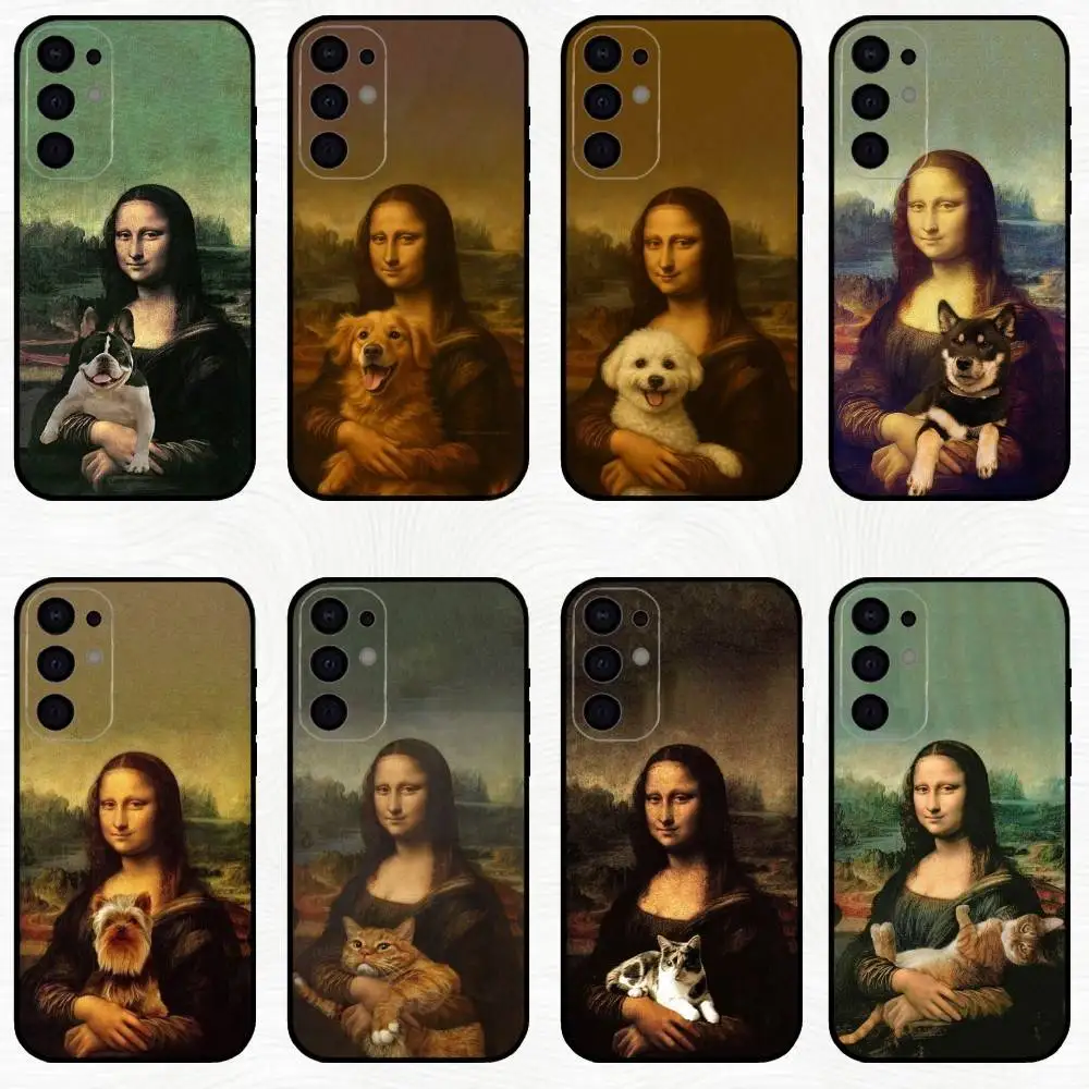 

M-Mona Lisa Pat Dog Art Phone Case For Samsung S25,S24,S23,S22,S21,S20,Plus,Fe,Lite,Others Black Cover