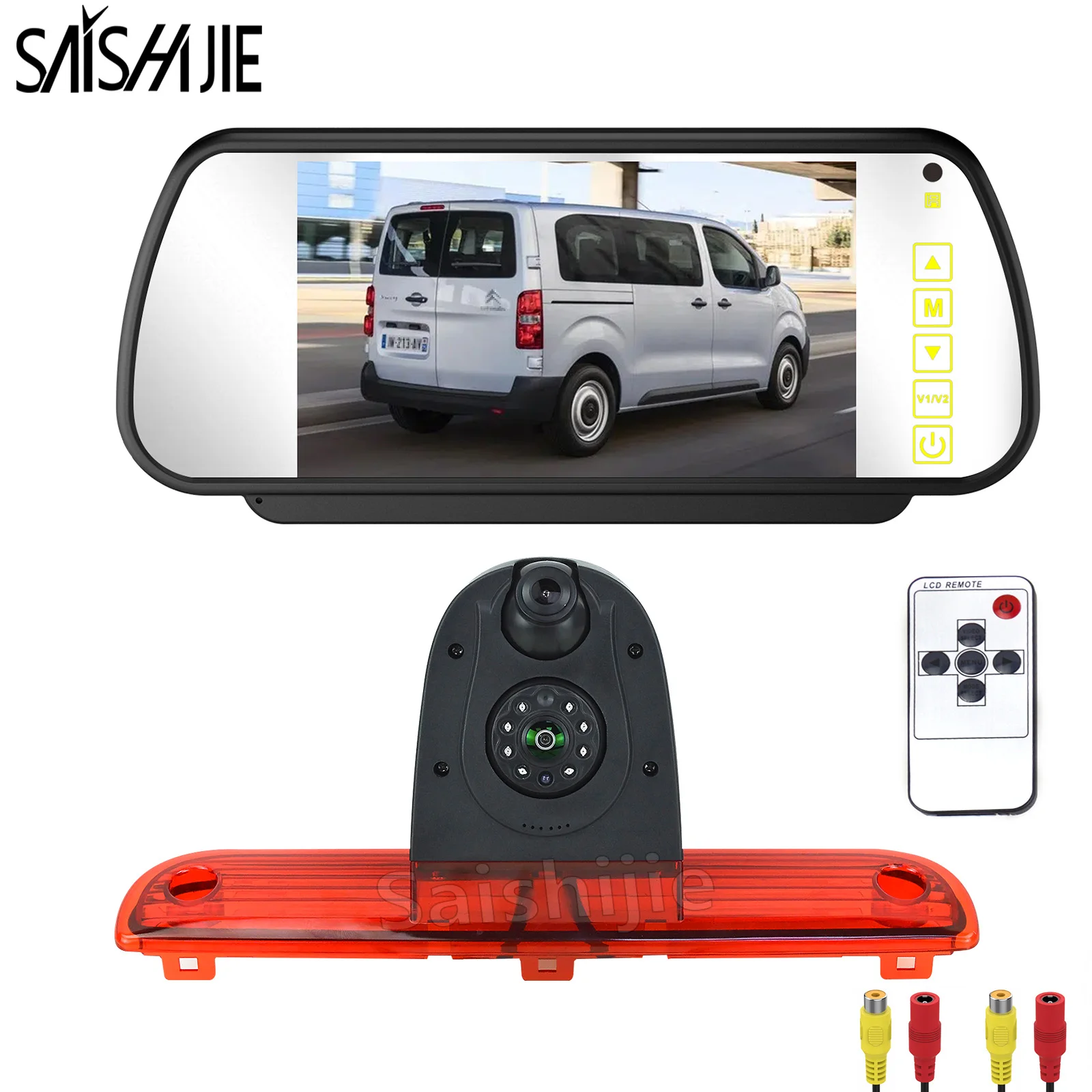 AHD 1080P Dual Lens Brake Light Backup Camera Monitor Kit for Fiat Ducato Peugeot Boxer Citroen Jumper Reverse Rear View Camera