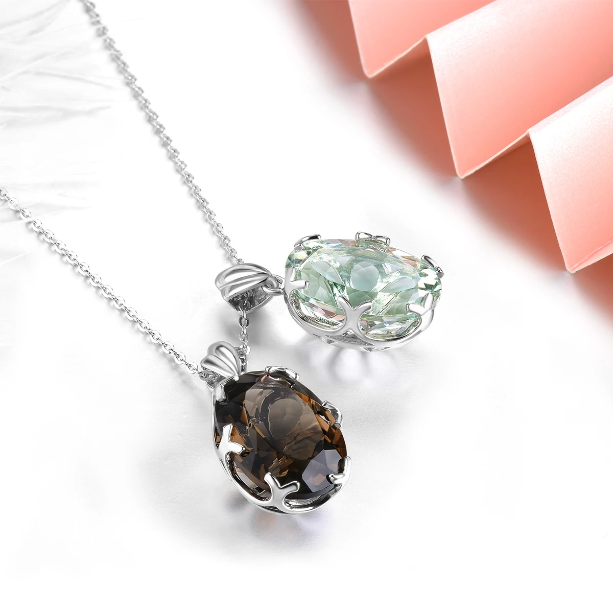 Natural Smoky Quarts Sterling Silver Pendants 11 Carats Genuine Brown Crystal Women Classic Fine Jewelry S925 Top Quality - Image 5