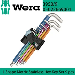 Wera 05022669001 L Shape Metric Stainless Hex Key Set 9 pieces 1.5-10mm 3950/9 Hex-Plus Multicolour Stainless 1,Hand Tools