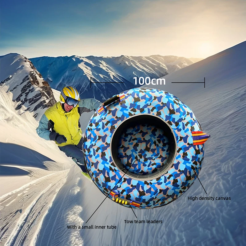 

Custom Color Durable Adult Snow Dry Skiing Sports Fun with Handle Inflatable Snow Tube Tubing