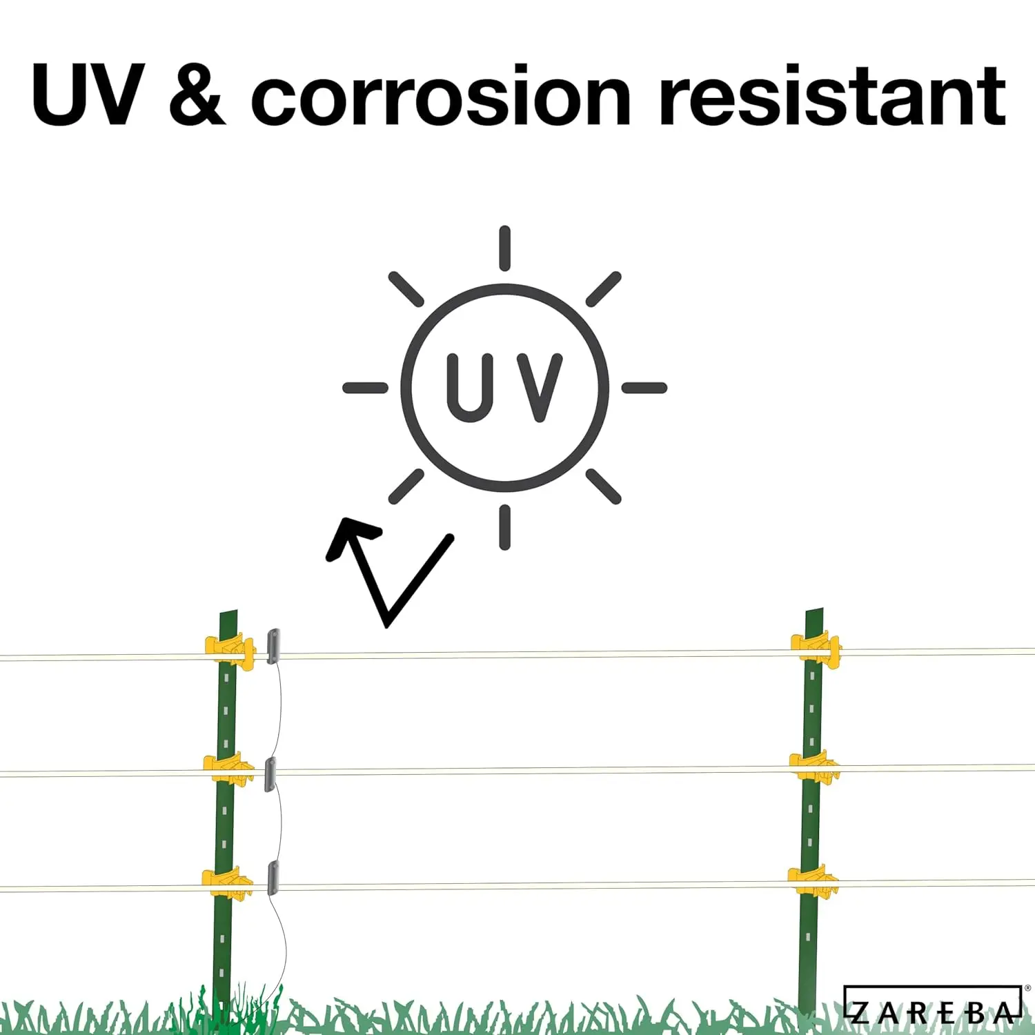 1000フィートの電気柵、4本の銅線入り、安全で耐久性のある囲いを実現する高視認性ポリブレードデザイン