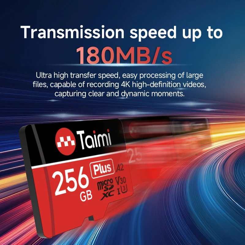 타이미 울트라 microSDXC UHS-I 메모리 카드 - C10, U3, Full HD, A2, 64GB 256GB 고속 쓰기 및 읽기용 마이크로SD 카드