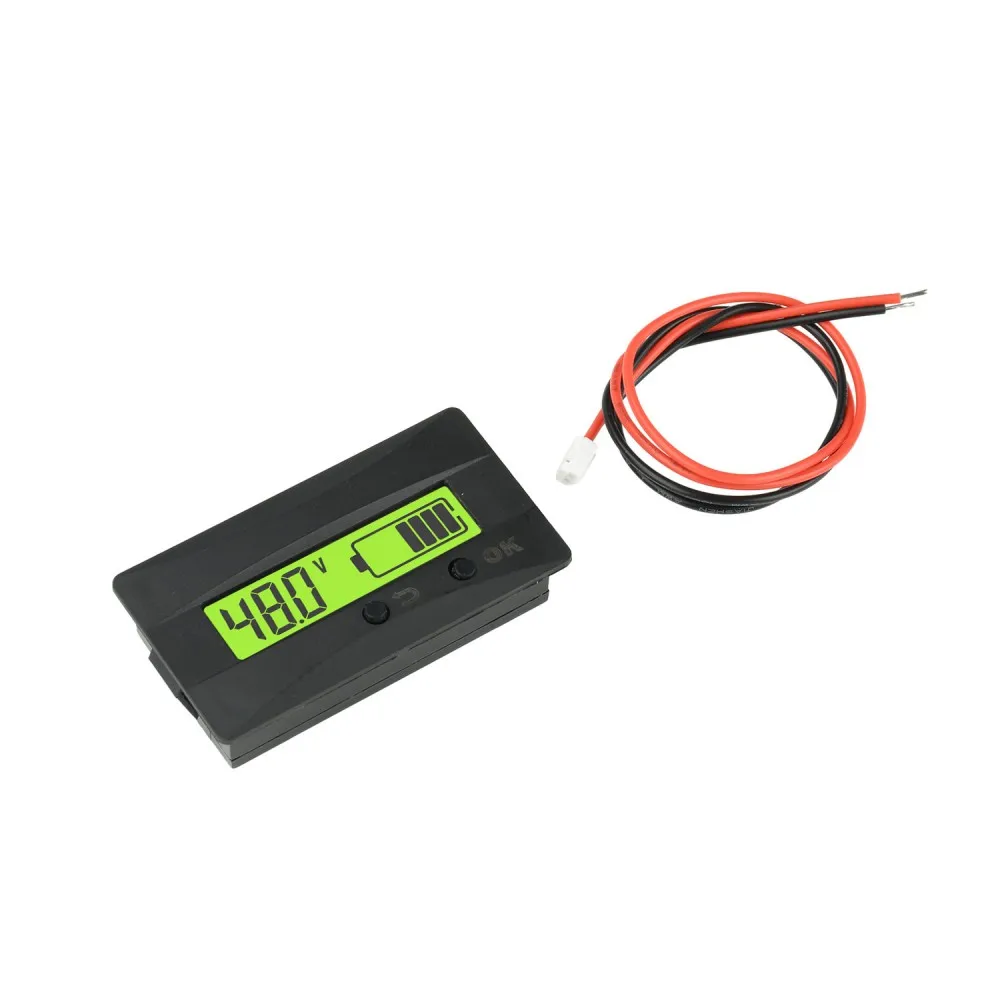 DC9-120V LCD Display Battery Voltage Capacity Indicator LiFePO4 Ternary Lithium Battery Level Monitor Waterproof Panel Meter