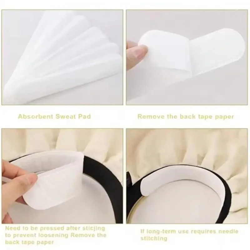 Hat Sweat Absorber Stickers Summer Cap Liner Bands Sweatband Visor Hats Size Reducer Adhesive Sweat Absorbing Strips Pads