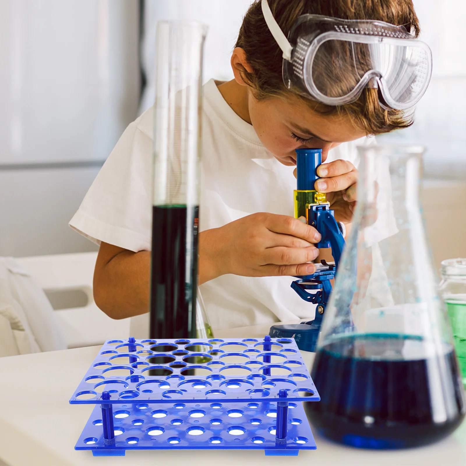 

1pc Tube Rack for 15ml 50ml Tubes Laboratory Grade Thickened Plastic Holder Racks Ideal Gem Test Conical