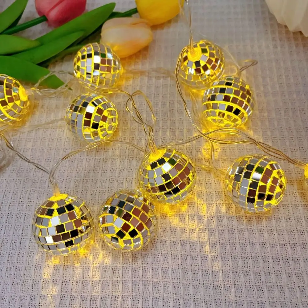 

Мини-светодиодные гирлянды для диско-шара, многоцветные водонепроницаемые зеркальные светильники для диско-шара, 20/40, светодиодные декоративные праздничные гирлянды