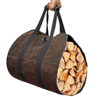 Canvas Firewood Wood Carrier Bag Log Camping Outdoor Holder Carry Storage Bag Fireplace Wood Carrying Home Kitchen Supplies