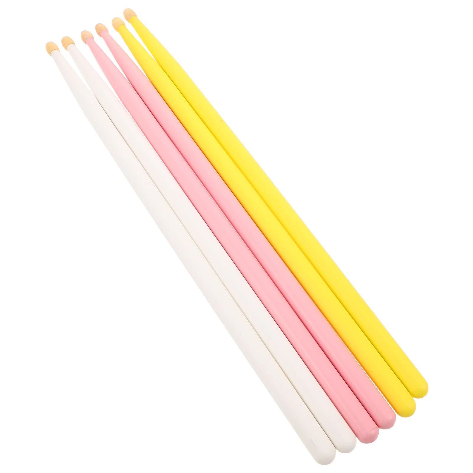 مجموعة 3 أزواج من أعواد القيقب 5a وردي أبيض أصفر أعواد خشبية ملونة للمبتدئين في العروض الاحترافية