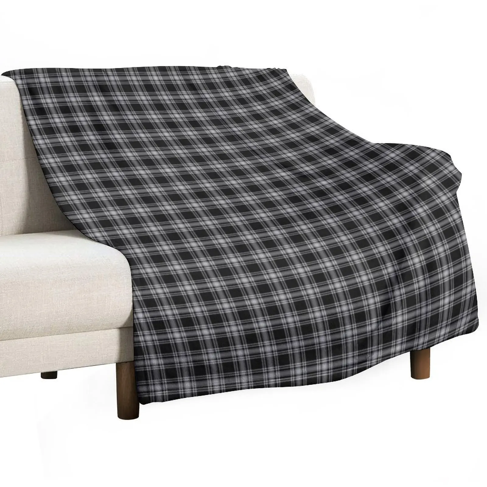 

Menzies Black Plaid Tartan Scottish Family Pattern Throw Blanket Decorative Sofa Fluffy Shaggy Blankets