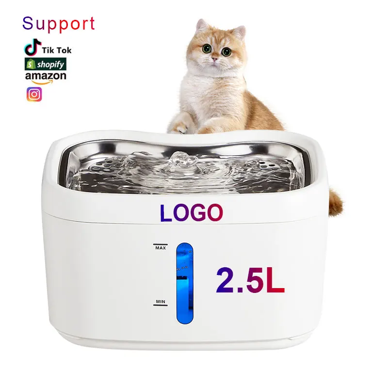 

2024 New Design Stainless Steel Wireless Sensor Quiet Mini Long Battery Large Capacity Pet Water Dispenser Cat Water Fountain