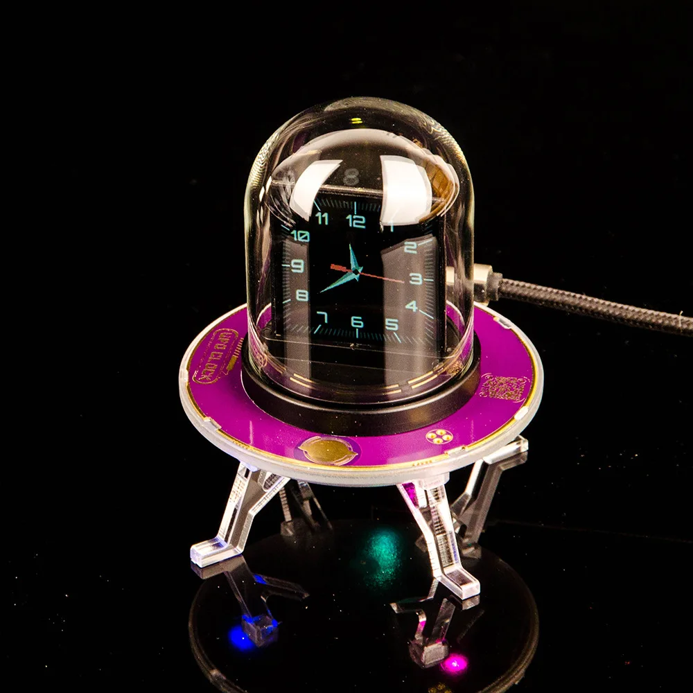 

Wifi Enabled UFO Clock by GeekMagic with Real Time Weather Updates Six Alarm Settings and Colorful RGB for Living Space
