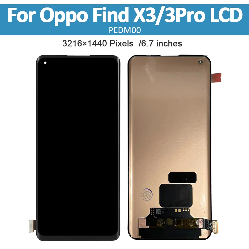 Imagem -02 - Amoled Tela Lcd para Oppo Encontrar x3 6.7 Polegadas Painel de Toque Digitalizador para Oppo Encontrar x3 Pro Peem00 Original